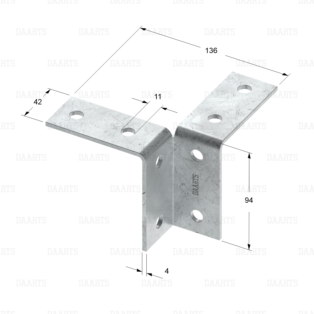 с размерами  Соединитель DS MQL 3D 136х94
